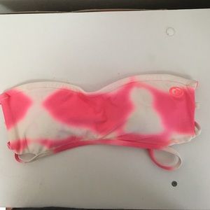 Ripcurl pink and white tie dye bikini top